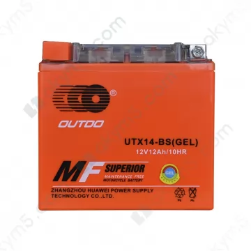 Мото акумулятор Outdo (UTX14-BS) gel 12V 12Ah L+