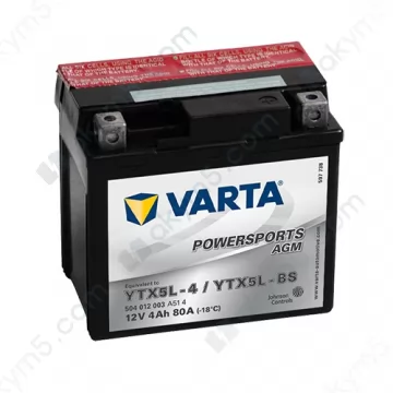 Мото аккумулятор Varta PS AGM (YTX5L-BS) 12V 4Ah 80А R+