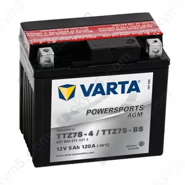 Мото аккумулятор Varta PS AGM (TTZ7S-BS) 12V 5Ah 120А R+