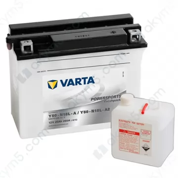 Мото аккумулятор Varta PS FP (Y50N18L-A2) 12V 20Ah 260А R+ (сухозаряженный)