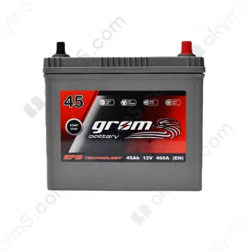 Акумулятор Grom Battery 45Ah 460A JR+ (EN) EFB тонкие клеммы