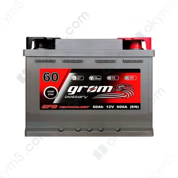 Аккумулятор Grom Battery 60Ah 600A R+ (EN) EFB
