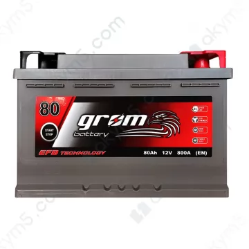 Аккумулятор Grom Battery 80Ah 800A R+ (EN) EFB
