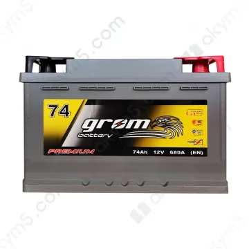 Аккумулятор Grom Battery 74Ah R+ 680A (EN) низкобазовый