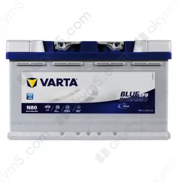Аккумулятор Varta Blue Dynamic Start-Stop EFB (N80) 80Ah R+ 800A